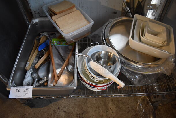 ALL ONE MONEY! Tier Lot of Various Items Including Ceramic Bowls and Utensils - Image 1 of 6