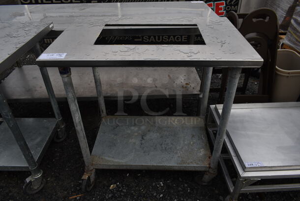 Stainless Steel Commercial Table w/ Cut Out and Under Shelf on Commercial Casters. - Image 1 of 4