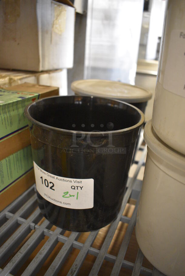 2 Black Poly Containers w/ 1 Lid. 6.5x6.5x7. 2 Times Your Bid! - Image 3 of 3