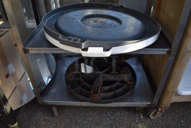 Metal 3 Tier Cart w/ Contents on Commercial Casters. 28x18x33 - Image 3 of 4