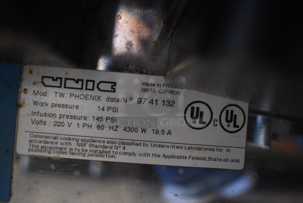 Unic TW PHOENIX Stainless Steel Commercial Countertop 2 Group Espresso Machine w/ Steam Wand. 220 Volts, 1 Phase. 23x22x19 - Image 8 of 8