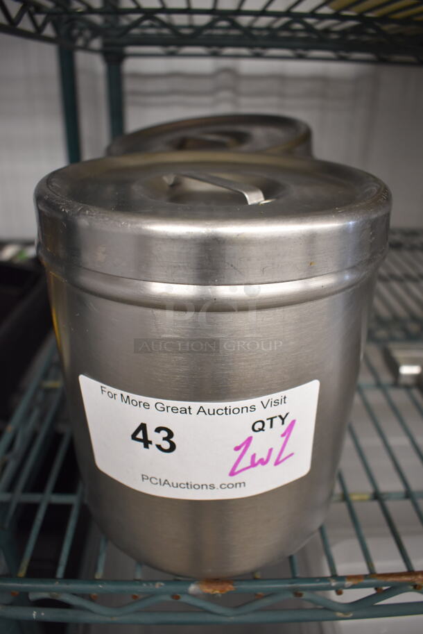 2 Metal Bins w/ Lids. 6x6x7. 2 Times Your Bid! - Image 1 of 3