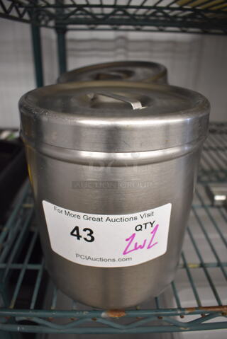 2 Metal Bins w/ Lids. 6x6x7. 2 Times Your Bid!