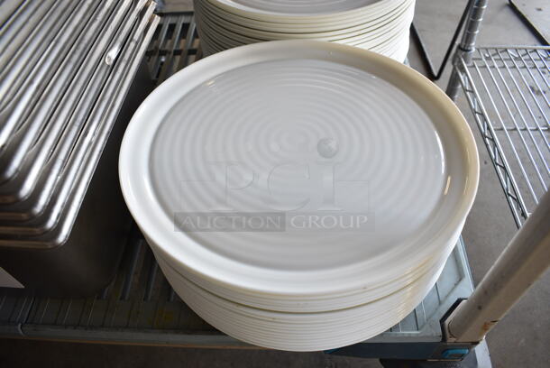24 White Ceramic Plates. 12.5x12.5x1. 24 Times Your Bid!