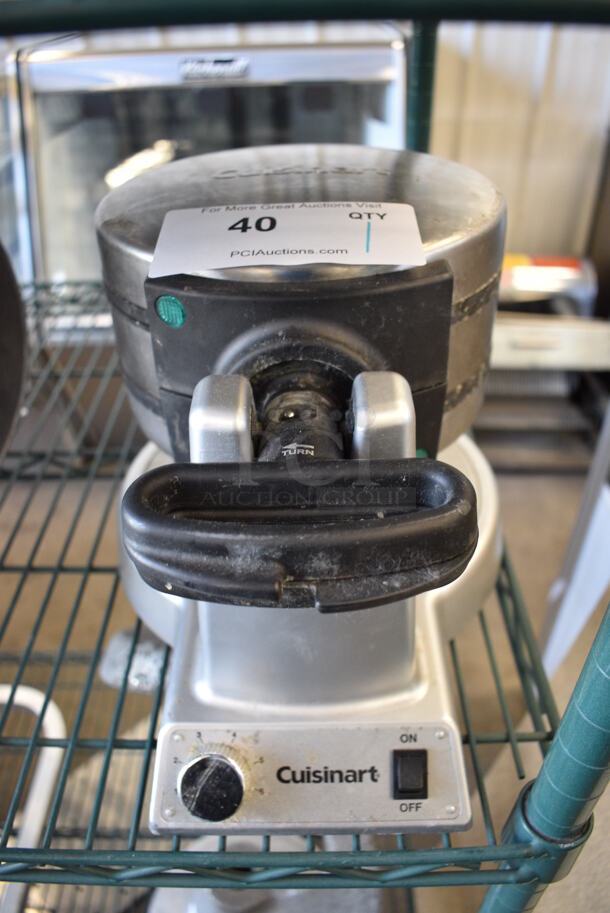 Cuisinart Model WAF-F20 Metal Commercial Countertop Waffle Maker. 120 Volts, 1 Phase. 9.5x16x9. Tested and Working!