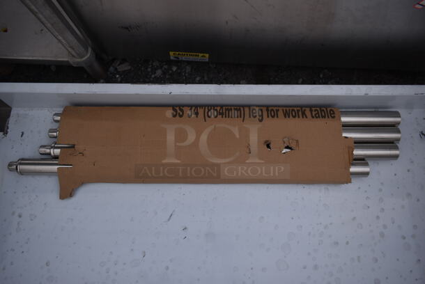 BRAND NEW SCRATCH AND DENT! Regency 600TSB3048S 30" x 48" 16-Gauge Stainless Steel Commercial Work Table with 4" Backsplash and Undershelf - Image 6 of 6