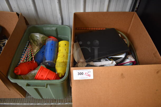 ALL ONE MONEY! Lot of 2 Boxes of Various Items Including Light Covers and Hose! - Image 1 of 5
