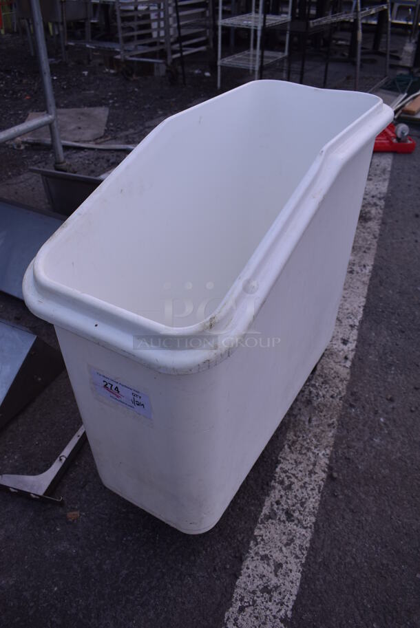 White Poly Ingredient Bin on Commercial Casters. 13x30x30 - Image 2 of 4