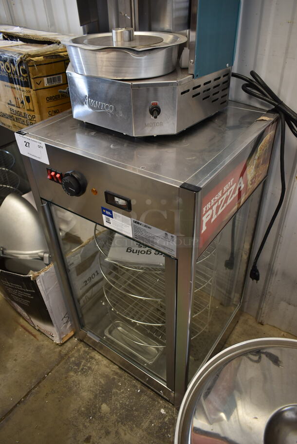 BRAND NEW SCRATCH AND DENT! ServIt 423PDW12D1 Stainless Steel Commercial Countertop Rotating Pizza Warmer Merchandiser. Stock Picture Used as Gallery. 120 Volts, 1 Phase. Tested and Working! - Image 3 of 5