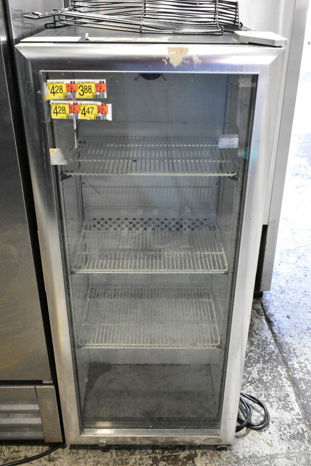 IDW GS-4-023EB Metal Single Door Reach In Cooler Merchandiser. 110-120 Volts, 1 Phase. Tested and Powers On But Does Not Get Cold - Image 1 of 3