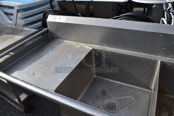 Stainless Steel Commercial 3 Bay Sink w/ Dual Drain Boards and Handles. 98x27x40. Bays 20x20x12. Drain Boards 19x24x1 - Image 5 of 6