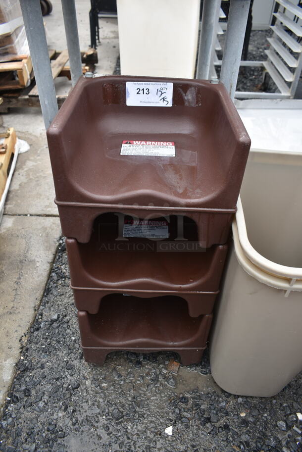 ALL ONE MONEY! Lot of 2 Koala Kare Brown High Chairs, 3 Brown Booster Seats and 2 Tan Trash Cans. - Image 2 of 5