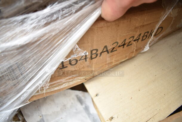PALLET LOT of 8 BRAND NEW SCRATCH AND DENT! Lancaster Table & Seating Items including 164BA2424S, 164BA2424BKD Alloy Series 24" x 24" Distressed Onyx Black Bar Height Outdoor Table, Four 164DA3048SIL Alloy Series 48" x 30" Nickel Gray Standard Height Outdoor Table, Two 164DA3048SFM Alloy Series 48" x 30" Aquamarine Standard Height Outdoor Table. 8 Times Your Bid! - Image 4 of 10