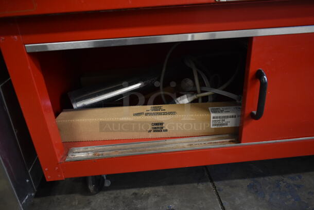 Duke DPAH-3HF M Metal Commercial 3 Well Steam Table w/ Sneeze Guard and 3 Lids on Commercial Casters. 120 Volts, 1 Phase. Tested and Working! - Image 7 of 7