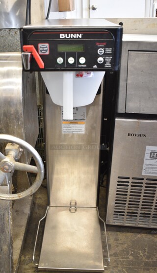 Bunn ITCB-DV Stainless Steel Commercial Countertop Iced Tea Machine w/ Hot Water Dispenser and Poly Brew Basket. 120 Volts, 1 Phase. 