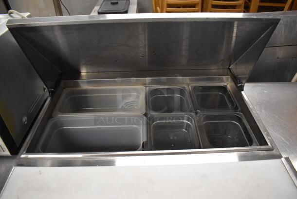 Atosa MSF8301GR Stainless Steel Commercial Sandwich Salad Prep Table Bain Marie Mega Top on Commercial Casters. 115 Volts, 1 Phase. 27.5x30x46. Tested and Working! - Image 5 of 7