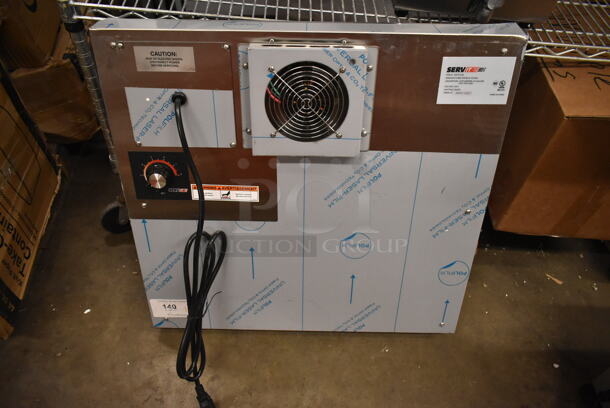 BRAND NEW SCRATCH AND DENT! 2023 ServIt 423TCW26 Stainless Steel Commercial 26 Gallon First-In First-Out Chip Warmer / Merchandiser Warming Panel. 120 Volts, 1 Phase. 