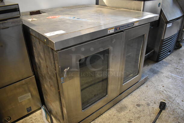 Bakers Pride 454BCOER2 Stainless Steel Commercial Electric Powered Full Size Convection Oven w/ View Through Doors, Metal Oven Racks and Thermostatic Controls. Missing Door Handles. 208 Volts, 1/3 Phase. 38x38x27 - Image 3 of 7
