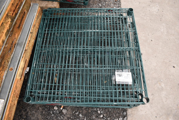 ALL ONE MONEY! Lot of 5 Green Finish Wire Shelves. 24x24x1.5