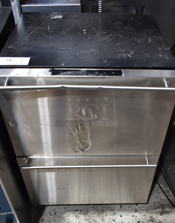Summit ADRF244 Stainless Steel 2 Drawer Undercounter Cooler Freezer. Tested and Powers On But Does Not Get Cold