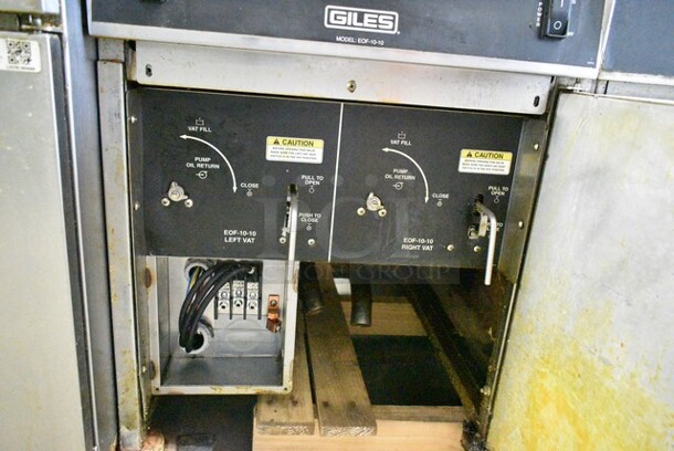 Giles EOF-10-10 Stainless Steel Commercial Electric Powered 3 Bay Fryer w/ Dumping Station on Commercial Casters. 480 Volts, 3 Phase. - Image 11 of 12