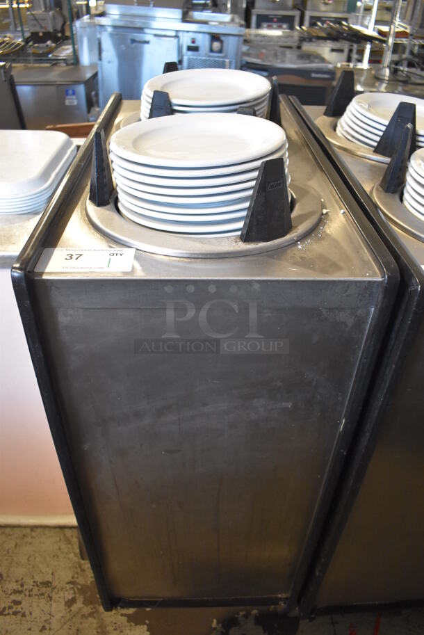 APW Wyott ML2-9-5P Stainless Steel Commercial 2 Well Plate Dispenser w/ 9" Plates on Commercial Casters. 15.5x301x42 - Image 1 of 6