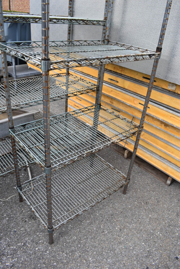 Chrome Finish 4 Tier Wire Shelving Unit. BUYER MUST DISMANTLE. PCI CANNOT DISMANTLE FOR SHIPPING. PLEASE CONSIDER FREIGHT CHARGES.  - Image 3 of 3