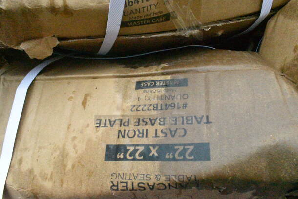 10 Box of 4 BRAND NEW SCRATCH AND DENT! Lancaster Table & Seating 164TB2222  22" x 22" Cross Cast Iron Table Base Plate. 10 Times Your Bid!  - Image 5 of 10