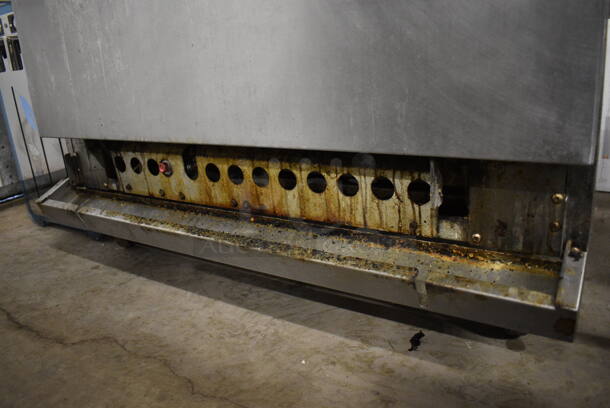 Radiance Stainless Steel Commercial Natural Gas Powered Floor Style 6 Burner Range w/ Oven, Over Shelf and Back Splash on Commercial Casters. 36x32x57 - Image 7 of 7