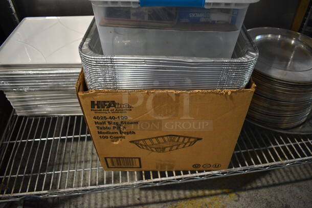 ALL ONE MONEY! Metro Lot of 2 Tiers of Various Items Including Air Pot, Metal Bins, Sauce Pans and Metal Round Trays. Does Not Include Metro Shelving Unit - Image 5 of 10