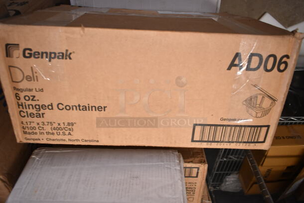 PALLET LOT of 25 BRAND NEW Boxes Including 3 Boxes 127PL2 Choice PET Plastic Lid for 1.5 to 2.5 oz. Souffle Cup / Portion Cup - 2500/Case, Box 2 oz Portion Cups, 500CC9 Choice 9 oz. Clear PET Customizable Plastic Squat Cold Cup - 1000/Case, 3 Box Charger Plate, 500CFT Lavex White C-Fold Standard Weight Towel - 2400/Case, 2 Box 795PTOKFTW4 Choice 8 3/4" x 6 1/2" x 3 1/2" Kraft Folded Paper #4 Take-Out Container with Window - 140/Case, 130HCUTFWR Visions Individually Wrapped White Heavy Weight Plastic Fork - 1000/Case, 2 Box 612509LCO Choice 9" Round Standard Weight Foil Take-Out Pan with Board Lid - 200/Case, 2 Box AD06 Genpak 6 oz. Clear Hinged Deli Container - 400/Case, 612P509S Choice 9" Clear Round Plastic Dome Lid - 500/Case, 394365L Noble Products Powder-Free Disposable Clear Vinyl Gloves for Foodservice - Large - 1000/Case, 2 Box 130BKFSNH Visions Heavy Weight Black Wrapped Plastic Cutlery Pack with Napkin - 500/Case, 128HD8COMBO ChoiceHD 8 oz. Microwavable Translucent Plastic Deli Container and Lid Combo Pack - 240/Case, 176ALSPILLFL Choice Full Size 6" Deep Aluminum Steam Table Spillage / Water Pan. 25 Times Your Bid! - Image 7 of 12
