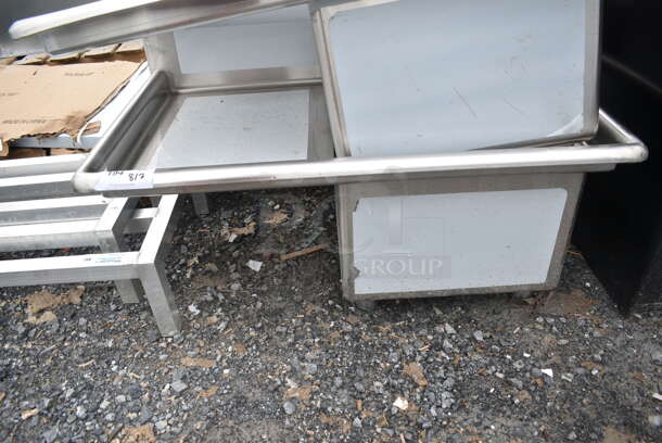 BRAND NEW SCRATCH AND DENT! Steelton 522CS11818L 38 3/4" 18-Gauge Stainless Steel One Compartment Commercial Sink with Left Drainboard - 18" x 18" x 12" Bowl. No Legs.  - Image 2 of 5