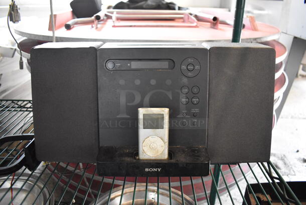 Sony iPod Radio w/ 2 Speakers and Apple iPod. 18x7.5x9