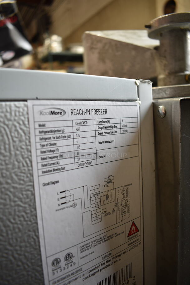 BRAND NEW SCRATCH AND DENT! KoolMore KM-MDF46GD Metal Mini Freezer Merchandiser. See Pictures for Dents. 115 Volts, 1 Phase. Tested and Working! - Image 8 of 8