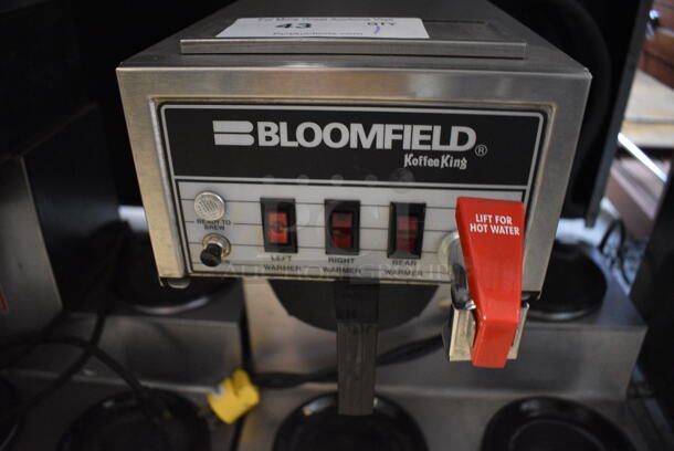 Bloomfield Koffee King Stainless Steel Commercial Countertop 3 Burner Coffee Machine w/ Hot Water Dispenser and Poly Brew Basket. 16x16x17 - Image 4 of 5