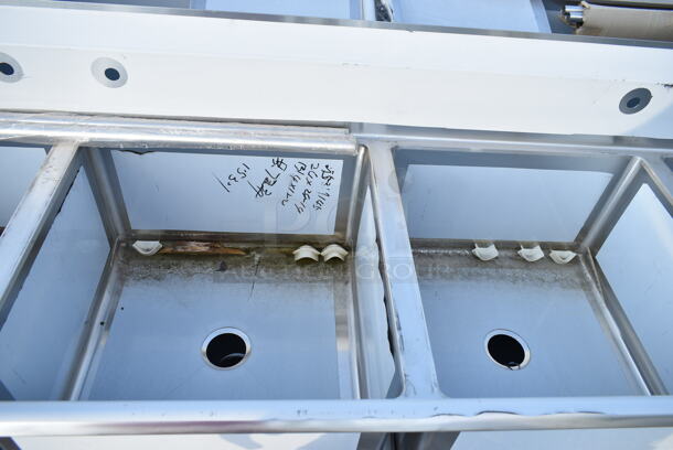 BRAND NEW SCRATCH AND DENT! Regency 600S42424224 Stainless Steel 4 Bay Sink w/ Dual Drain Board. No Legs. Bays 24x24x13.5. Drain Boards 22x26 - Image 6 of 8