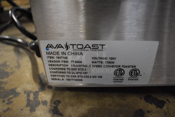 IN ORIGINAL BOX! Avatoast 184T140 Stainless Steel Commercial Countertop Conveyor Toaster Oven. 120 Volts, 1 Phase. 14.5x17x12. Tested and Working! - Image 7 of 8