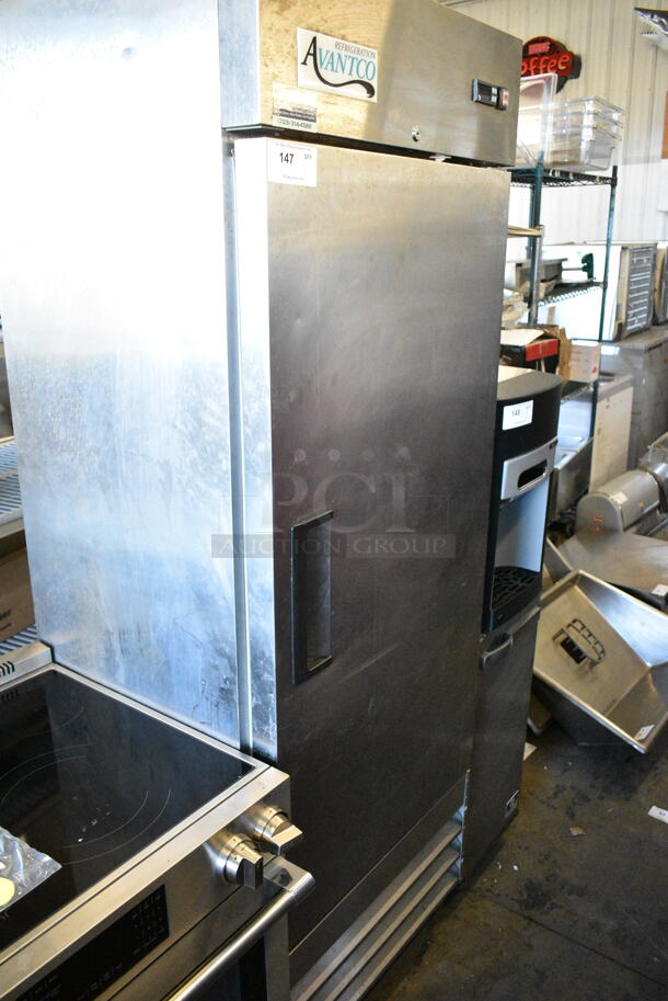 Avantco 178A19FHC Stainless Steel Commercial Single Door Reach In Freezer w/ Poly Coated Racks on Commercial Casters. 115 Volts, 1 Phase. Tested and Working! - Image 2 of 8