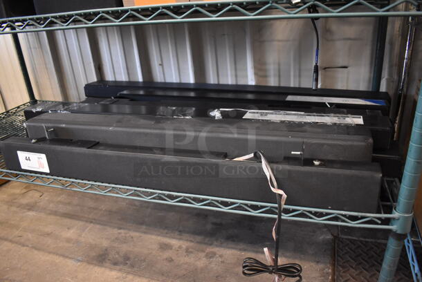 11 Various Sound Bars; 4 Samsung HW-Q6CRV, Samsung HW-MM55/ZA, Samsung HW-T50M, 3651HDX, Samsung HW-R60MV, Samsung HW-T45C, 3651ED0X, Sony HT-X8500. Includes 36x3x2. 11 Times Your Bid! - Image 2 of 12