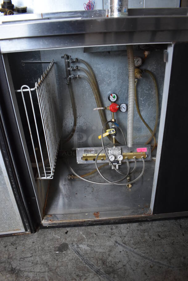 Beverage Air DD68C Stainless Steel Commercial Direct Draw Kegerator w/ 2 Beer Towers, 2 Sliding Lids and 2 Doors on Commercial Casters. 115 Volts, 1 Phase. Tested and Powers On But Does Not Get Cold - Image 8 of 11