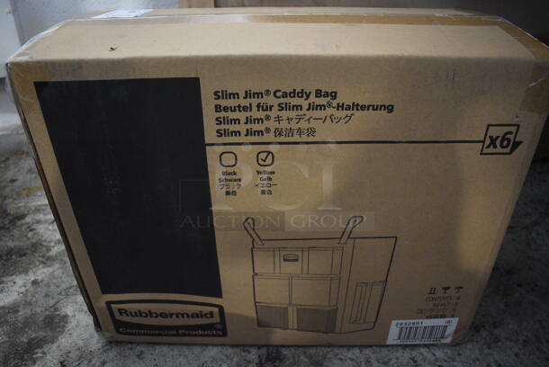 6 BRAND NEW IN BOX! Rubbermaid Yellow Slim Jim Caddy Bags. 6 Times Your Bid!