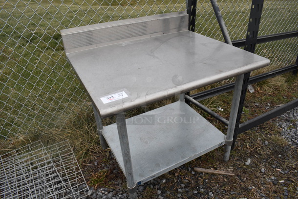 Stainless Steel Table w/ Back Splash and Under Shelf. 36x30x37 - Image 2 of 4
