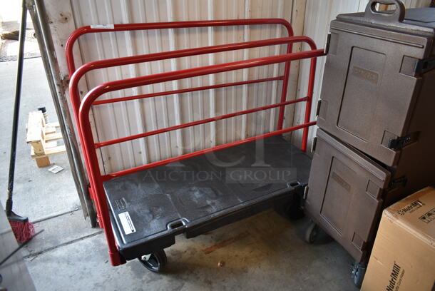 BRAND NEW SCRATCH AND DENT! Rubbermaid 4468 Red Metal 2,000 lb Capacity A Frame & Sheet & Panel Truck on Casters. - Image 3 of 3