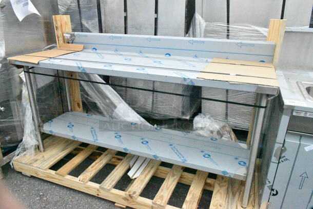 BRAND NEW SCRATCH AND DENT! Winholt DTSB-2472 Stainless Steel Commercial Table w/ Under Shelf.  - Image 2 of 5