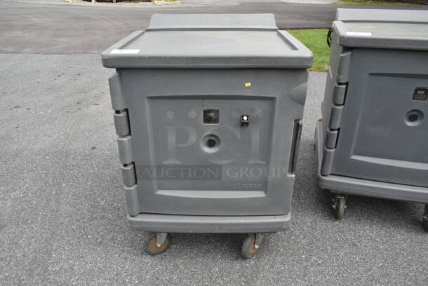 Cambro CMBH1826L6 Gray Poly Insulated Low Profile Electric Powered Heating / Cooling Food Case on Commercial Casters. 115 Volts, 1 Phase. (outside shed) - Image 1 of 10
