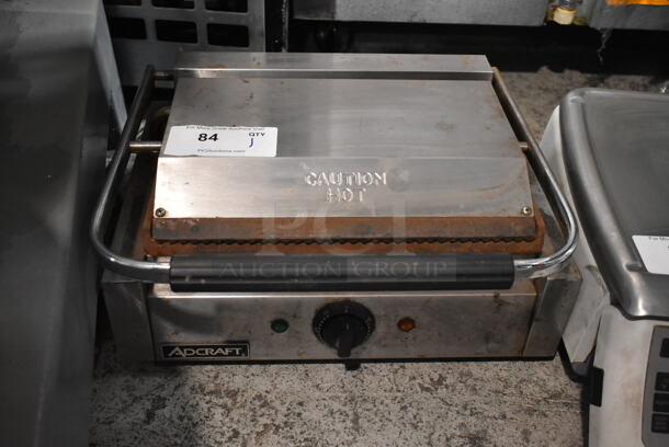 Adcraft SG-811EB Stainless Steel Commercial Countertop Electric Powered Panini Press. 120 Volts, 1 Phase. Tested and Working! - Image 1 of 4