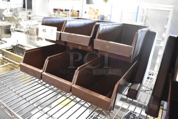 Camel Brown Poly Countertop Stand w/ 6 Bins. 18x18x9.5 - Image 2 of 3