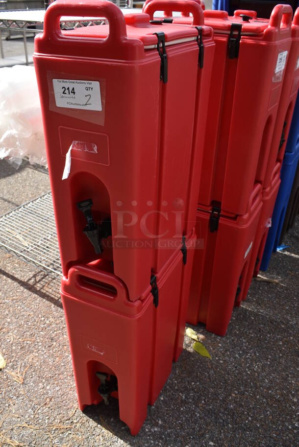 2 Cambro 500LCD Red Poly Insulated Beverage Holder Dispensers. 9x16.5x24. 2 Times Your Bid! - Image 3 of 12