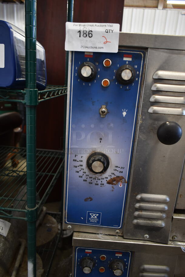 2 Bakers Pride Stainless Steel Commercial Natural Gas Powered Single Deck Pizza Ovens w/ Thermostatic Controls and 1 Deck of Cooking Stones. 208 Volts, 3 Phase. Comes w/ 4 Legs. 2 Times Your Bid! - Image 3 of 7