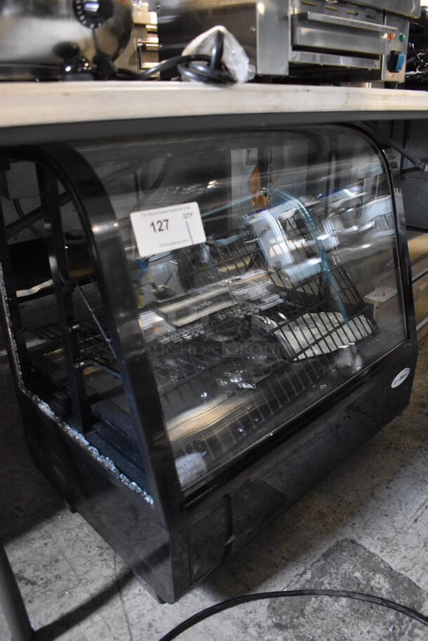 BRAND NEW SCRATCH AND DENT! KoolMore CDC-3C-BK Metal Commercial Countertop Refrigerated Display Case Merchandiser. Side Glass Panels Are Broken. 115 Volts, 1 Phase. Tested and Working! - Image 2 of 6